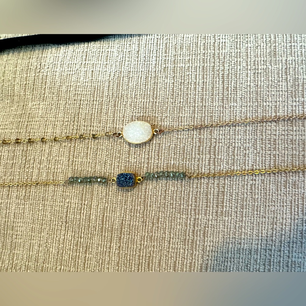 14” short gold crystal necklaces